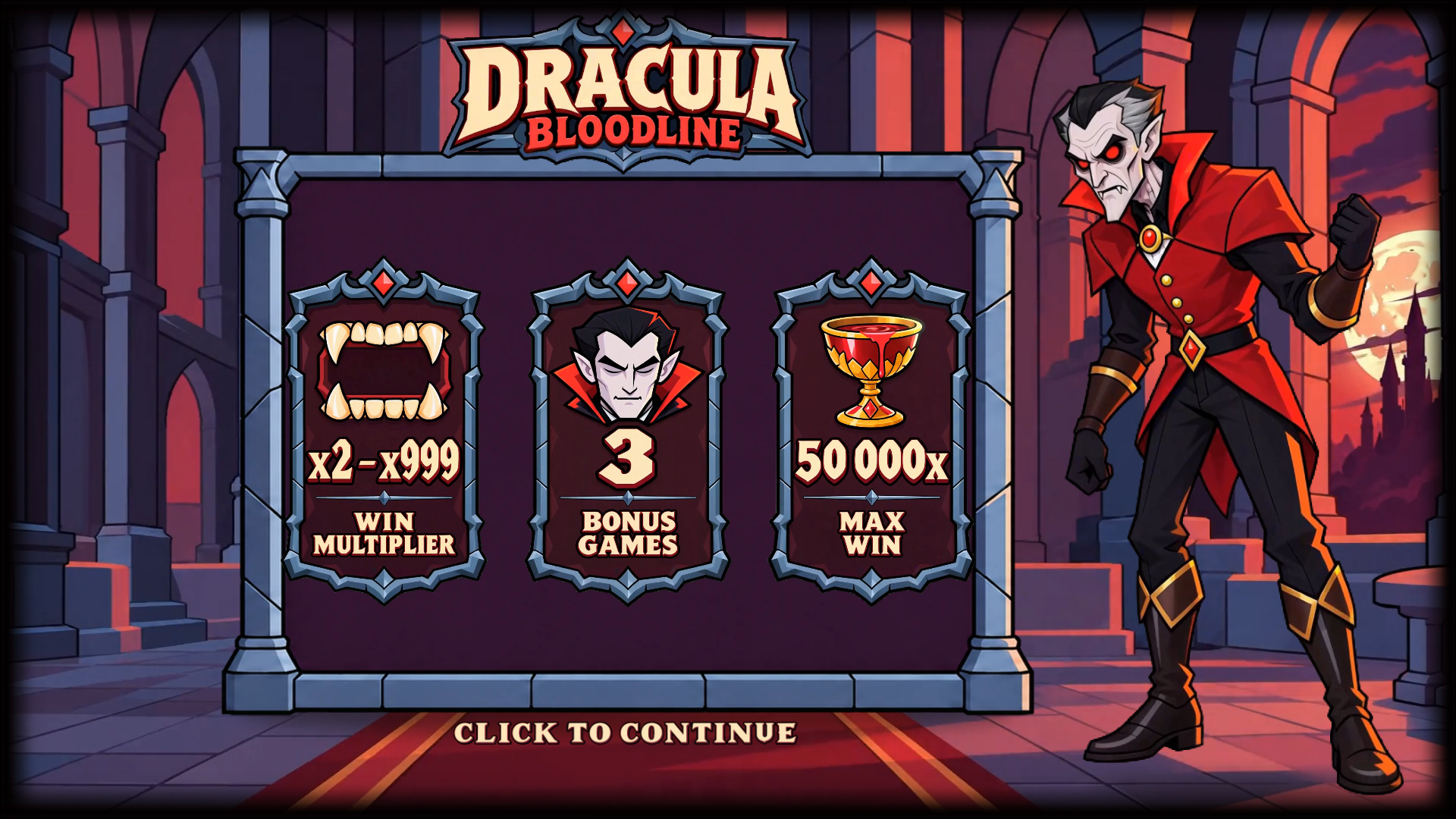 Dracula Bloodline slot intro screen