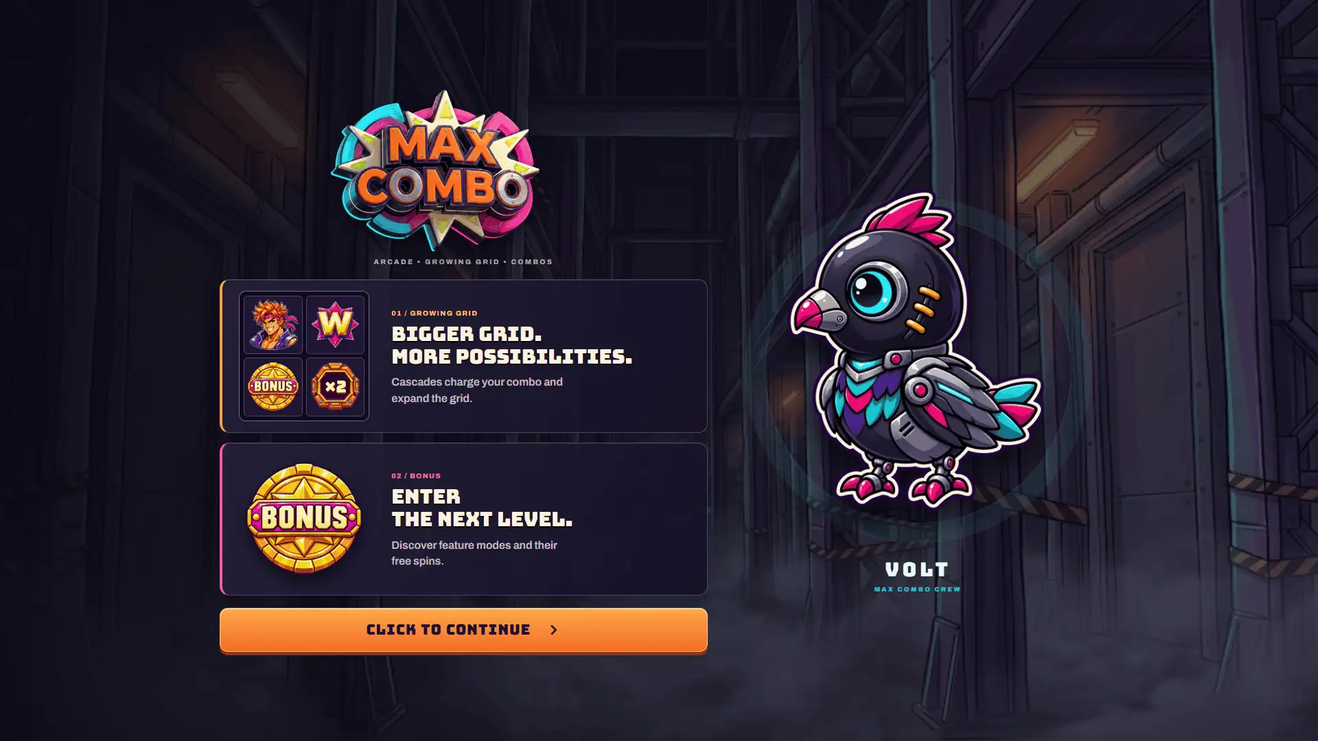Max Combo slot intro screen