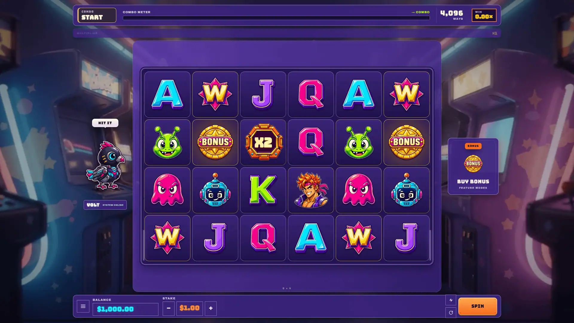 Max Combo slot gameplay reels