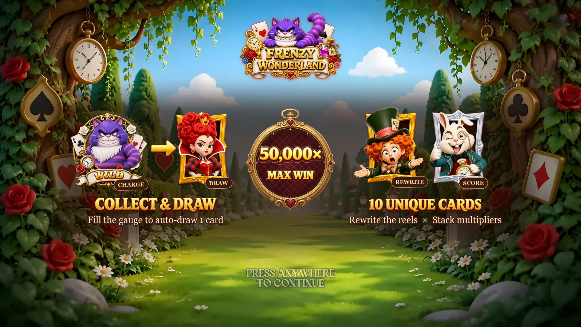 Frenzy Wonderland slot intro screen