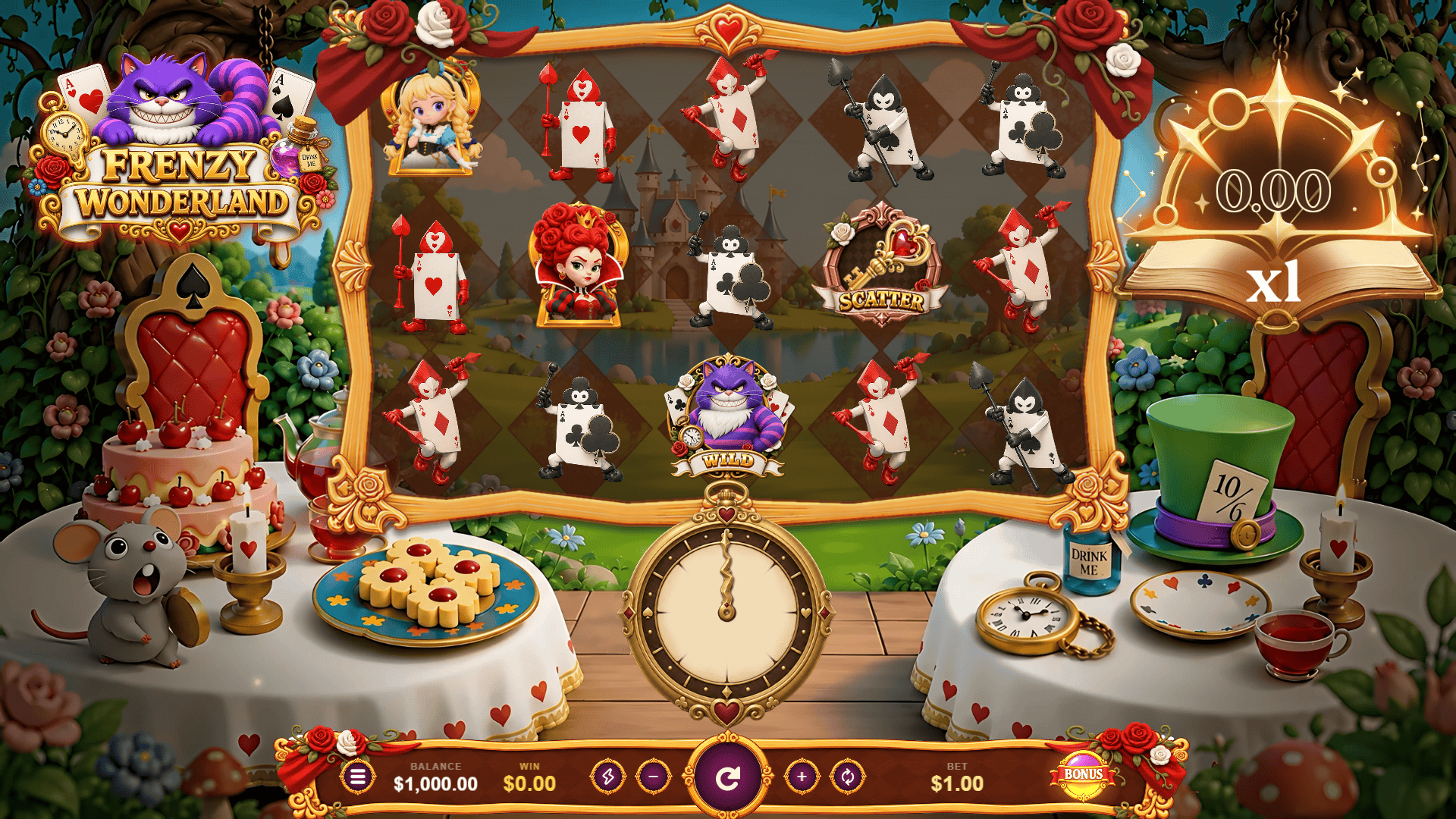 Frenzy Wonderland slot gameplay reels