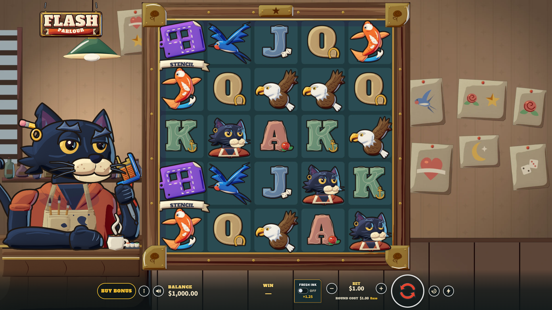 Flash Parlour slot gameplay reels
