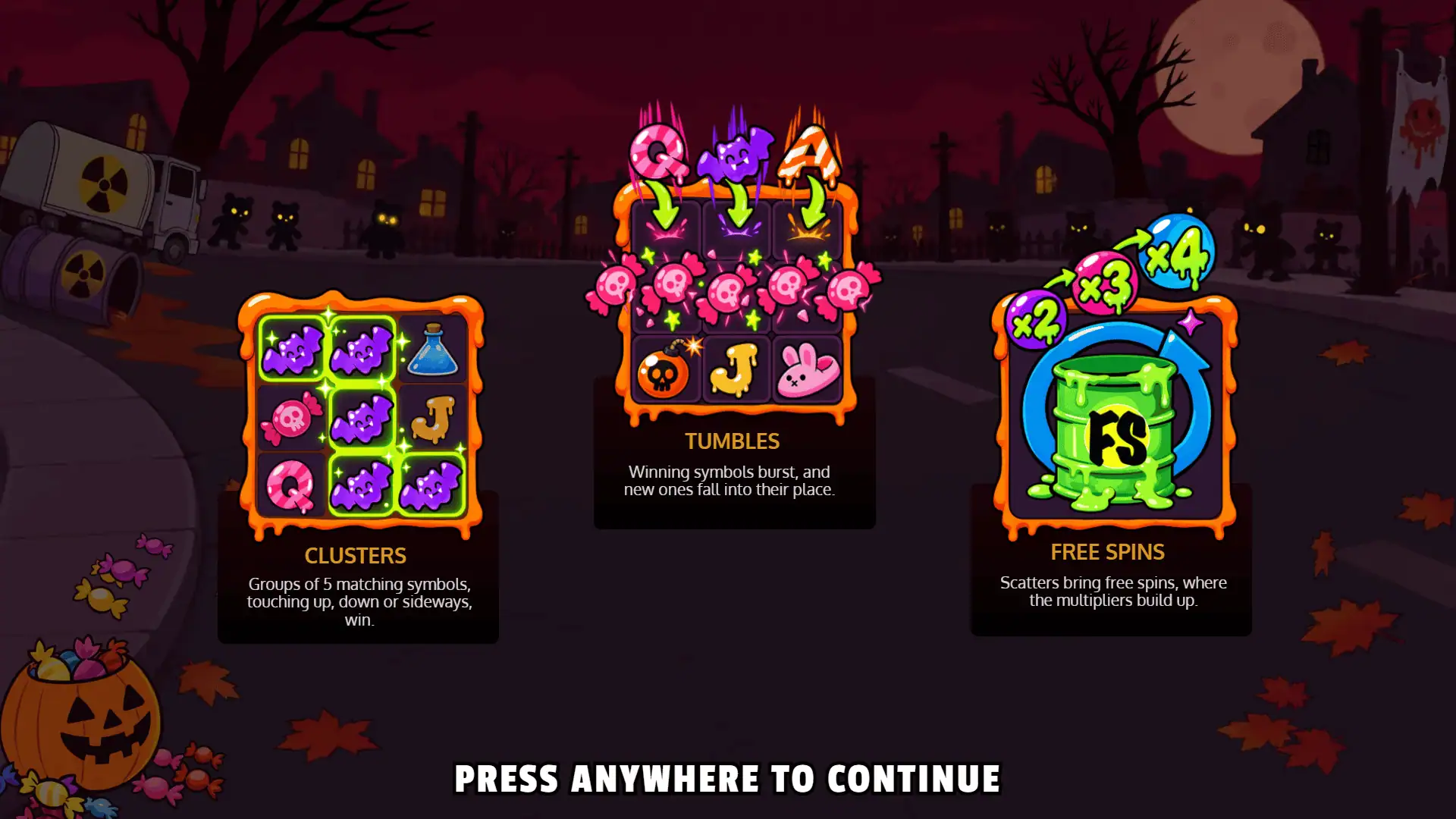 Toxic Moose slot intro screen