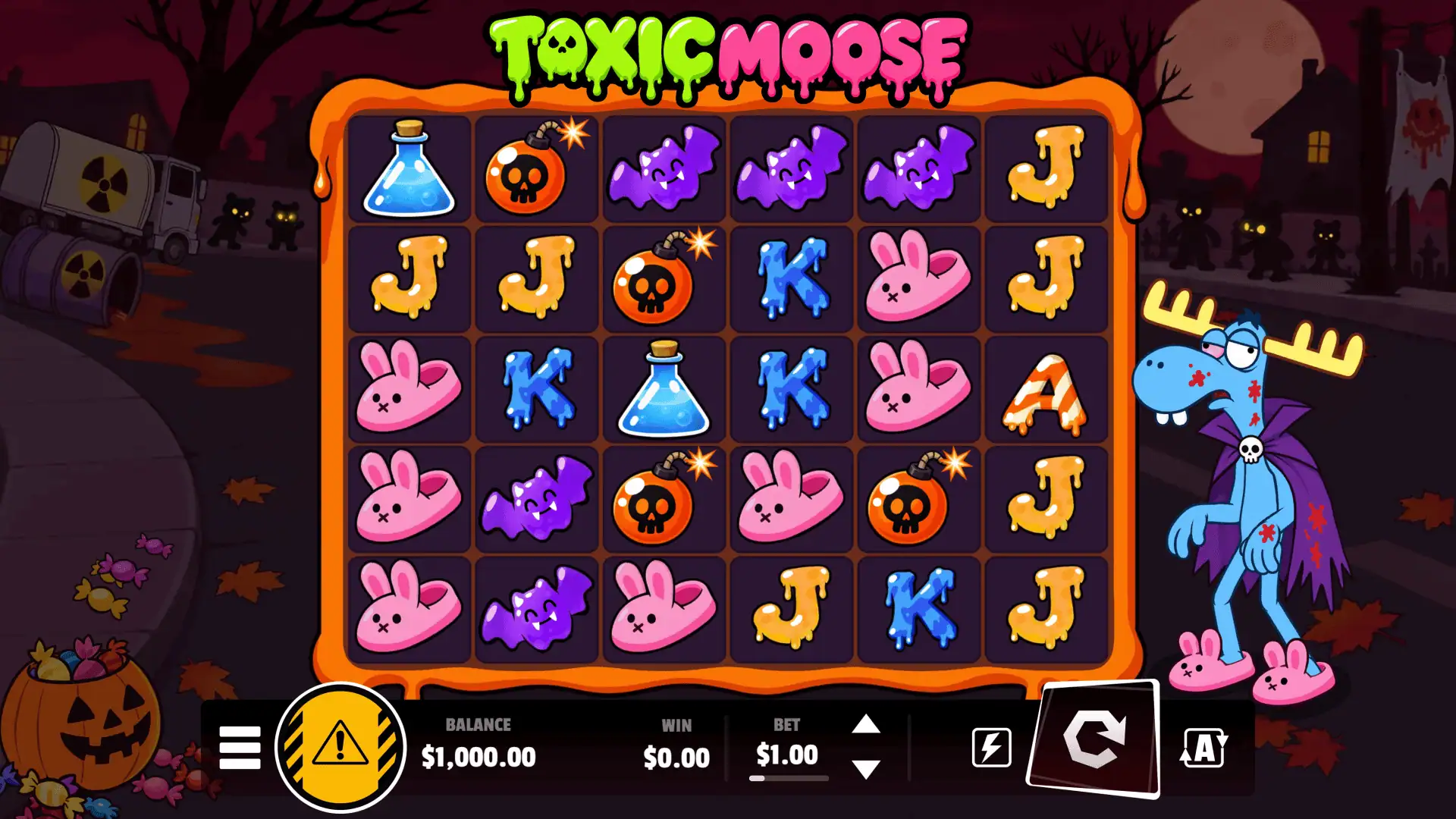 Toxic Moose slot gameplay reels