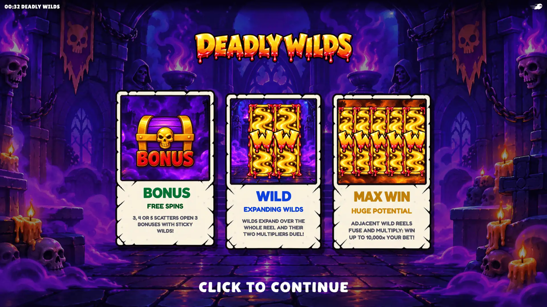 Deadly Wilds slot intro screen