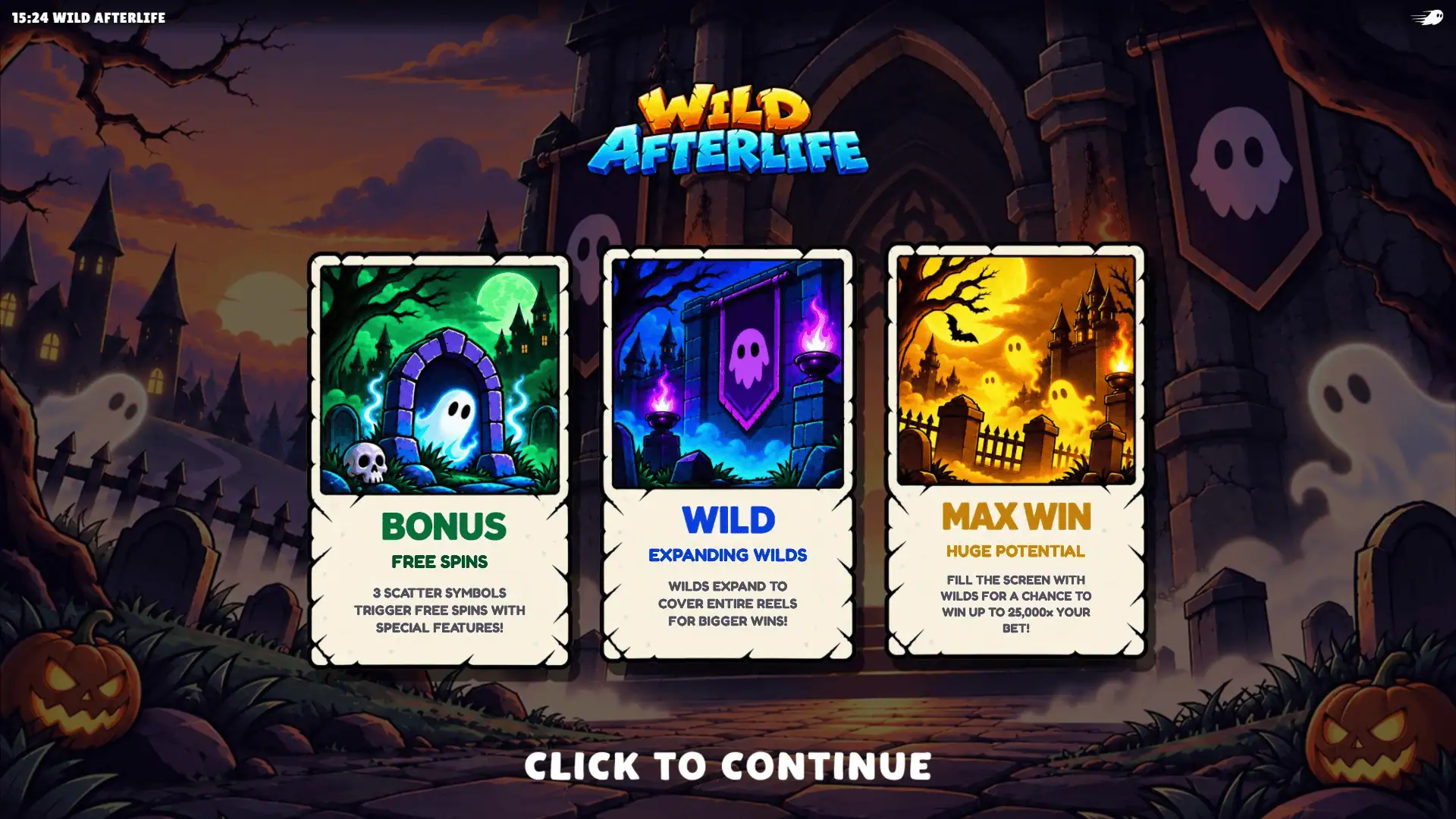 Wild Afterlife slot intro screen