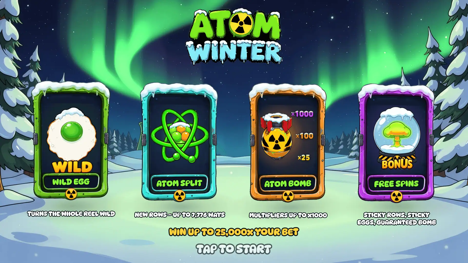 Atom Winter slot intro screen