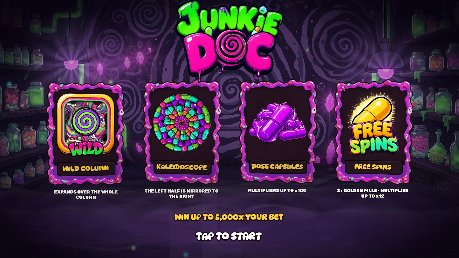 Junkie Doc slot intro screen