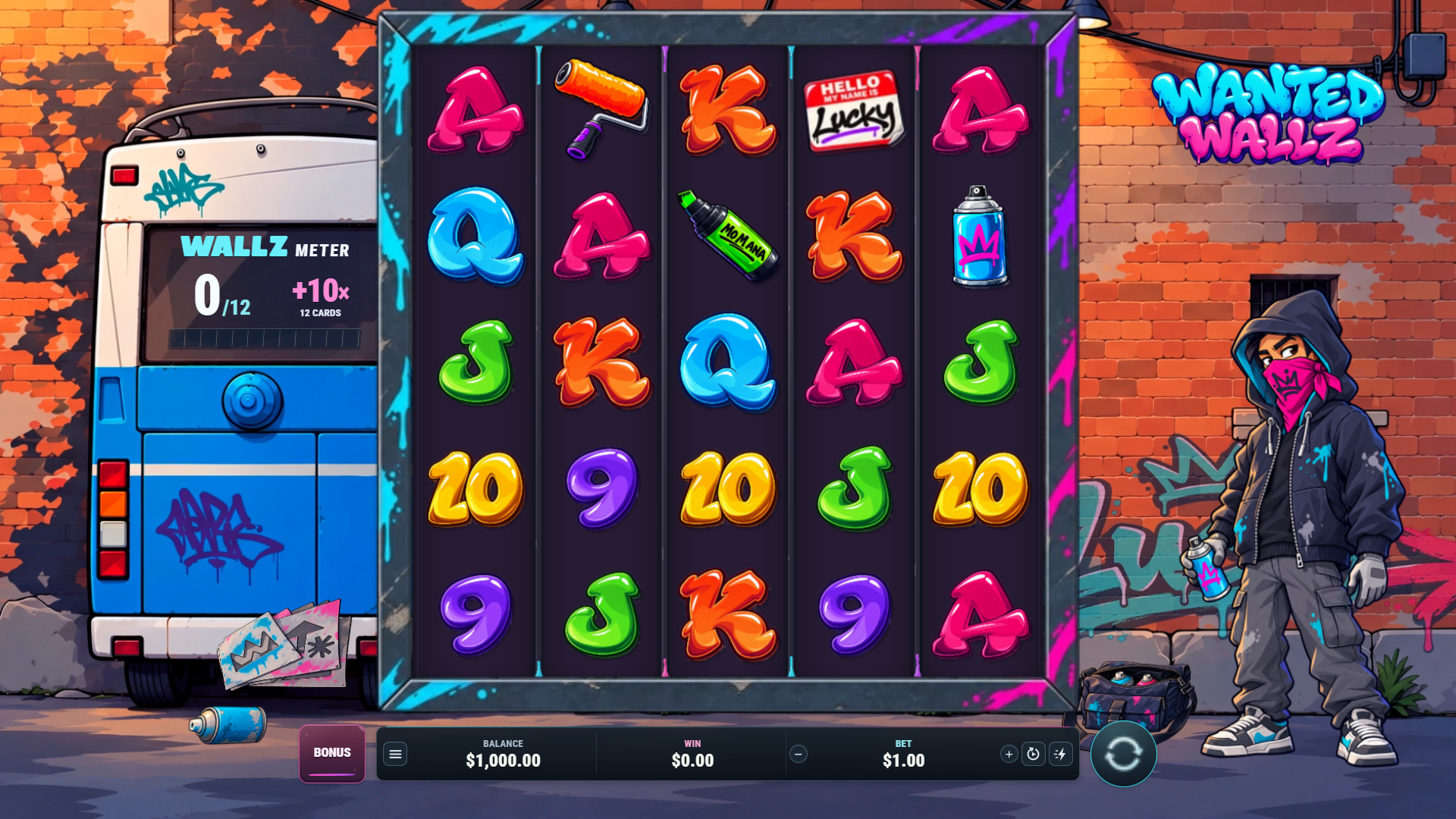 Wanted Wallz slot gameplay reels