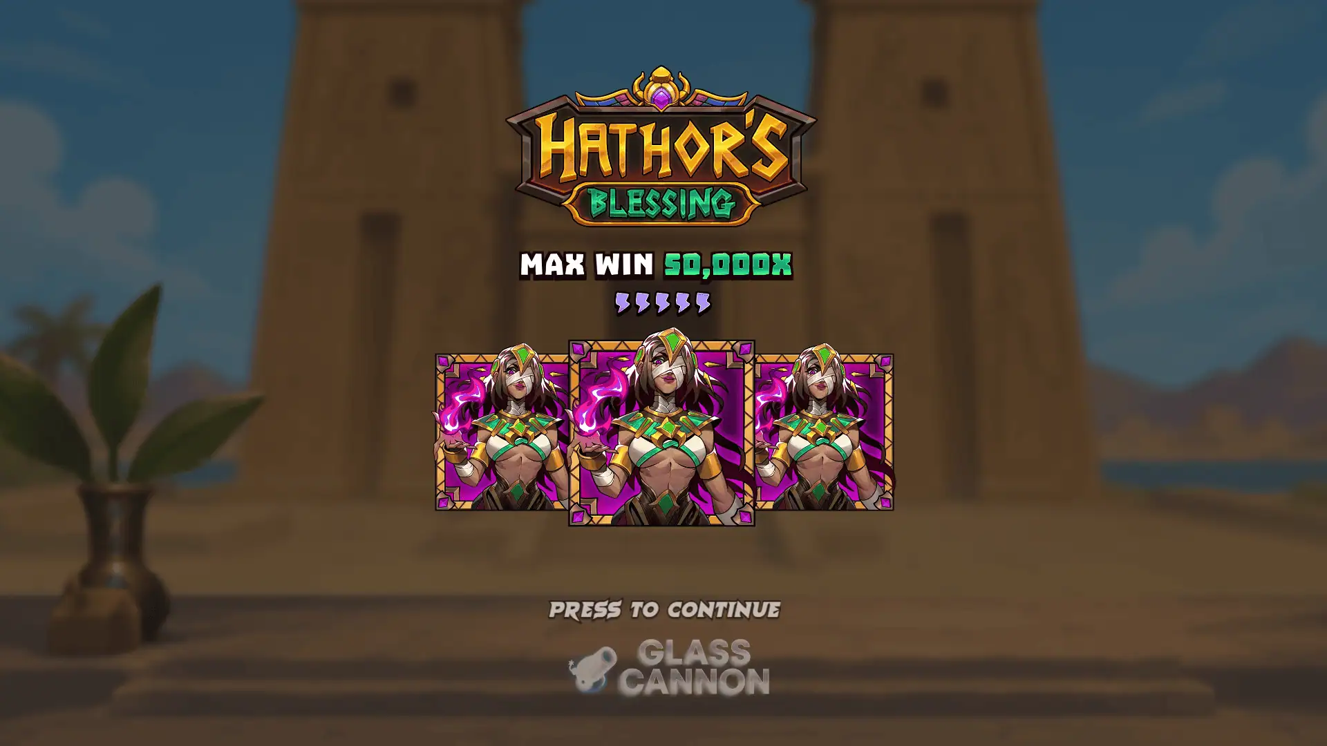 Hathors Blessing slot intro screen
