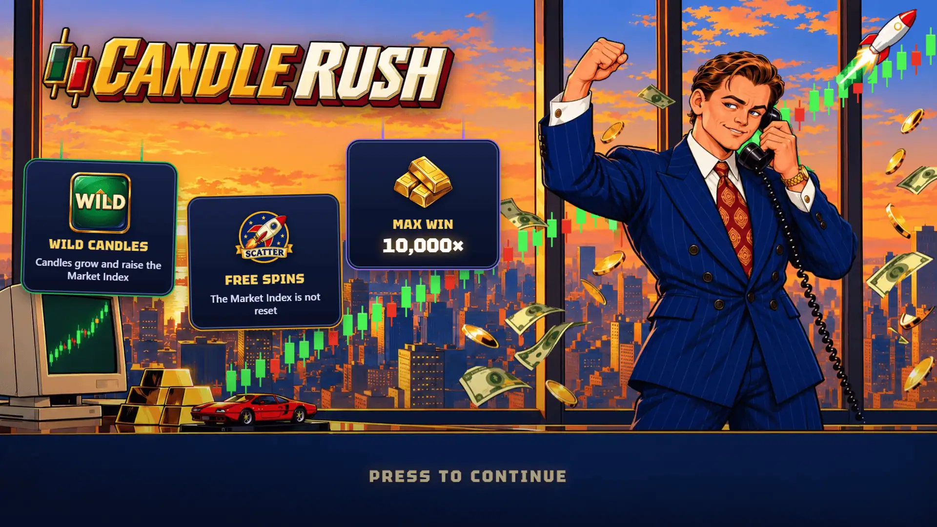 Candle Rush slot intro screen