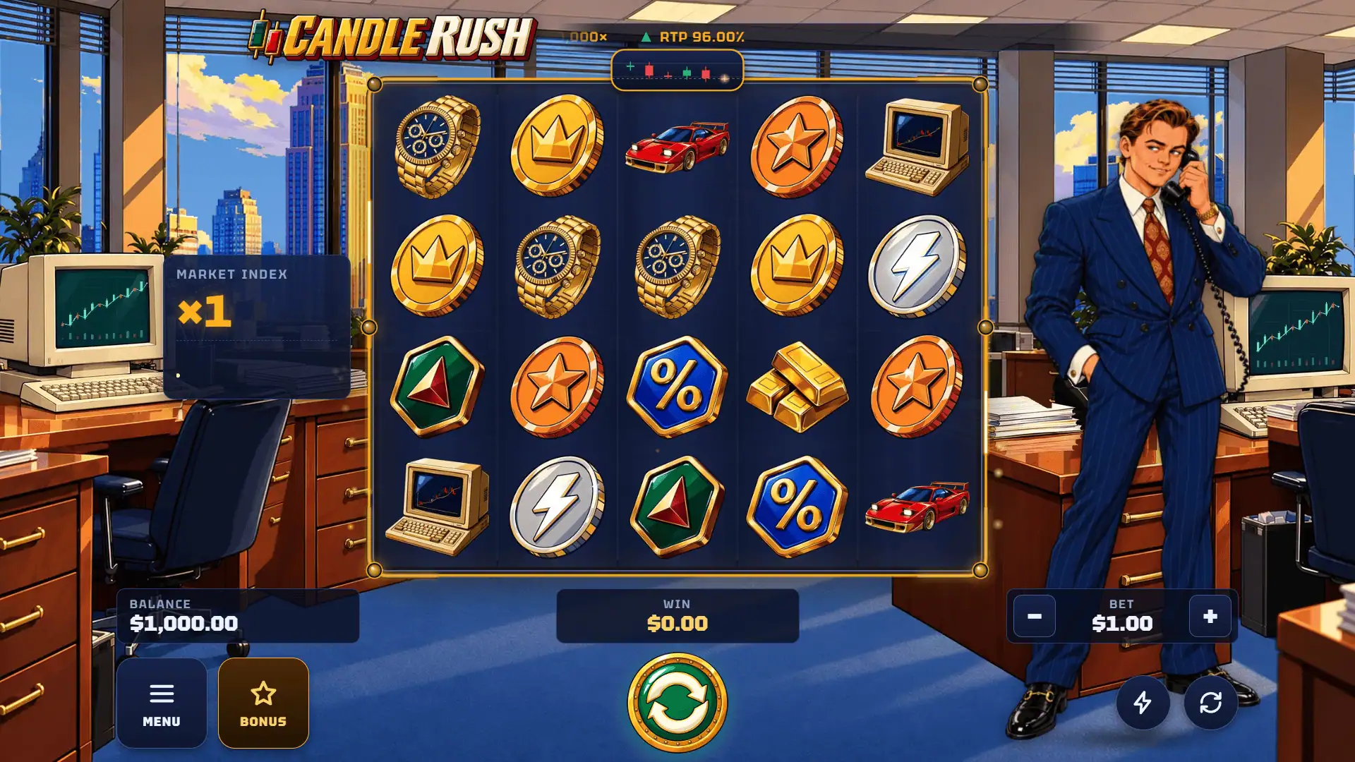 Candle Rush slot gameplay reels