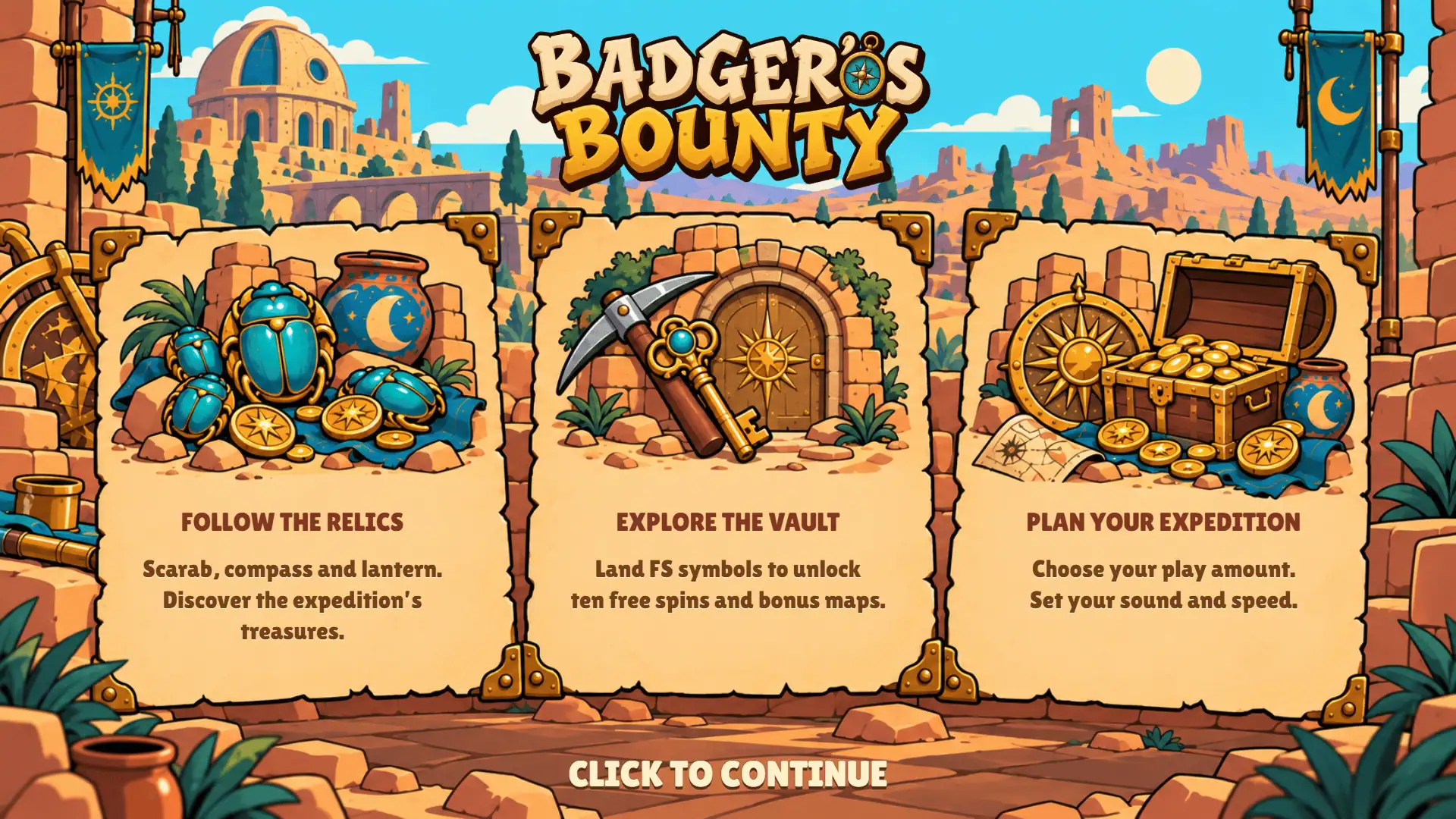 Badger&rsquo;s Bounty slot intro screen