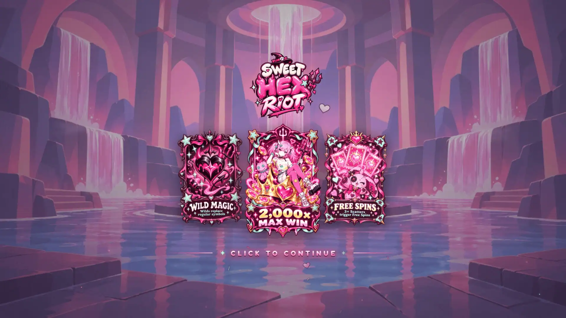Sweet Hex Riot slot intro screen