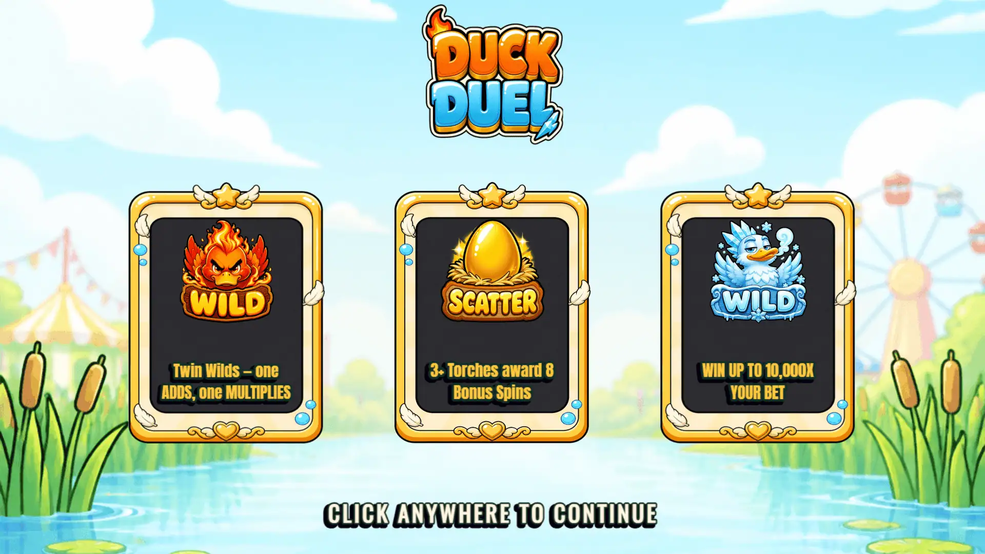 Duck Duel slot intro screen