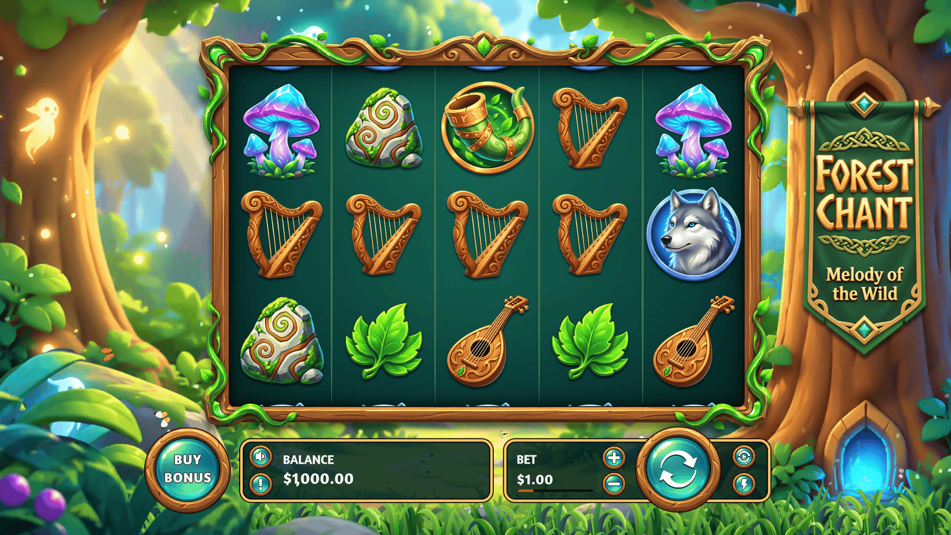Forest Chant slot gameplay reels