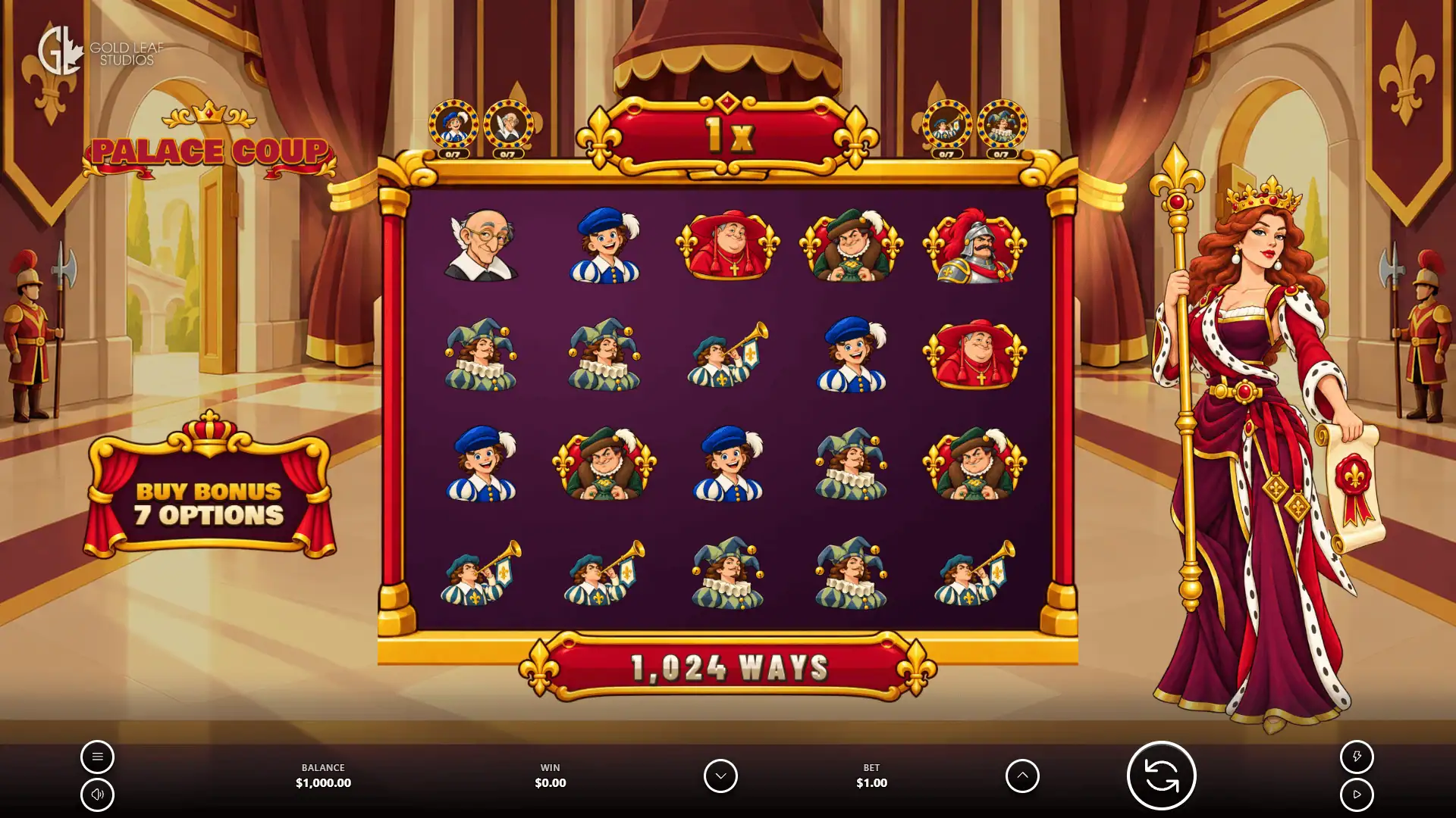 Palace Coup slot gameplay reels