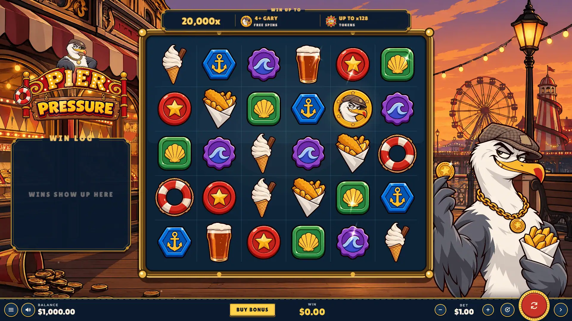 Pier Pressure slot gameplay reels