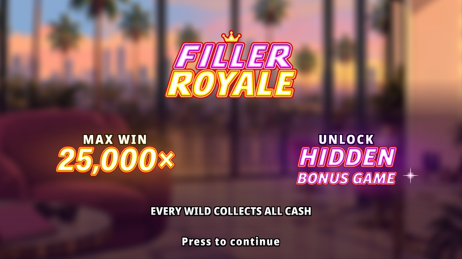 Filler Royale slot intro screen