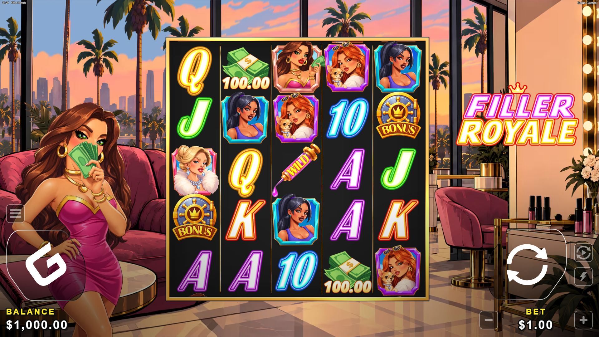 Filler Royale slot gameplay reels