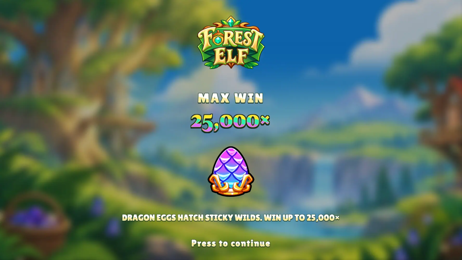 Forest Elf slot intro screen