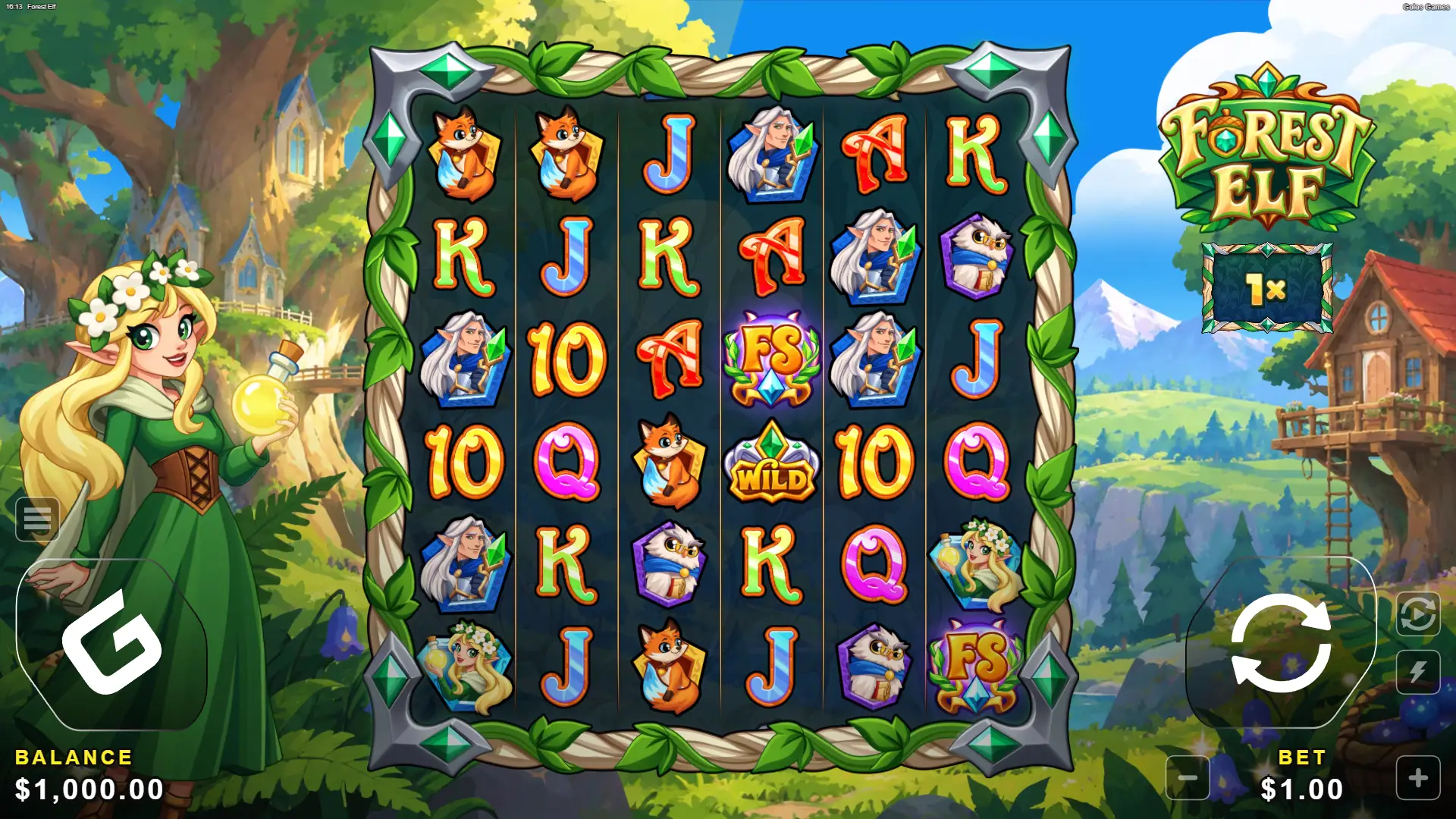 Forest Elf slot gameplay reels
