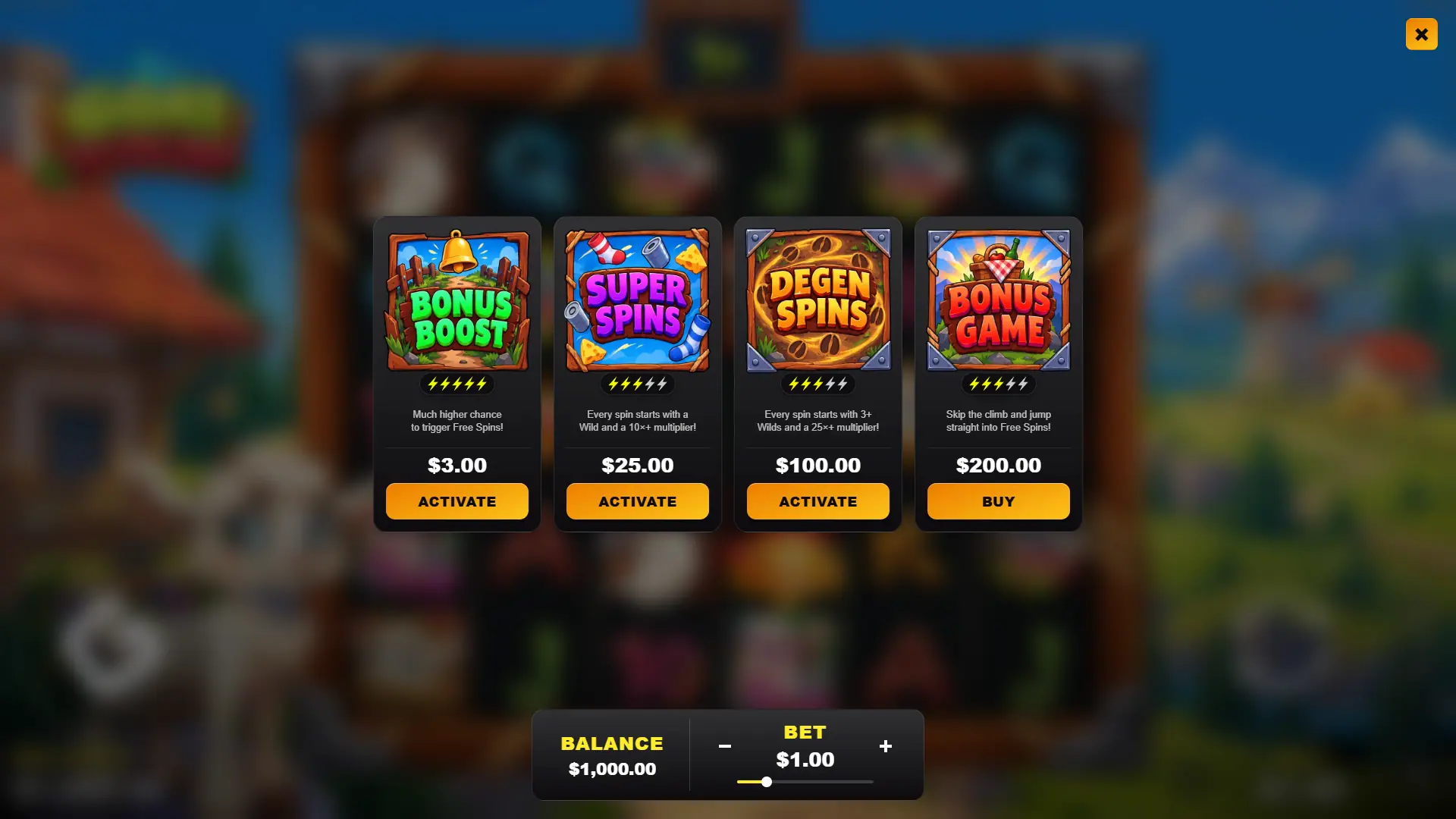 Goat To The Top bonus buy menu