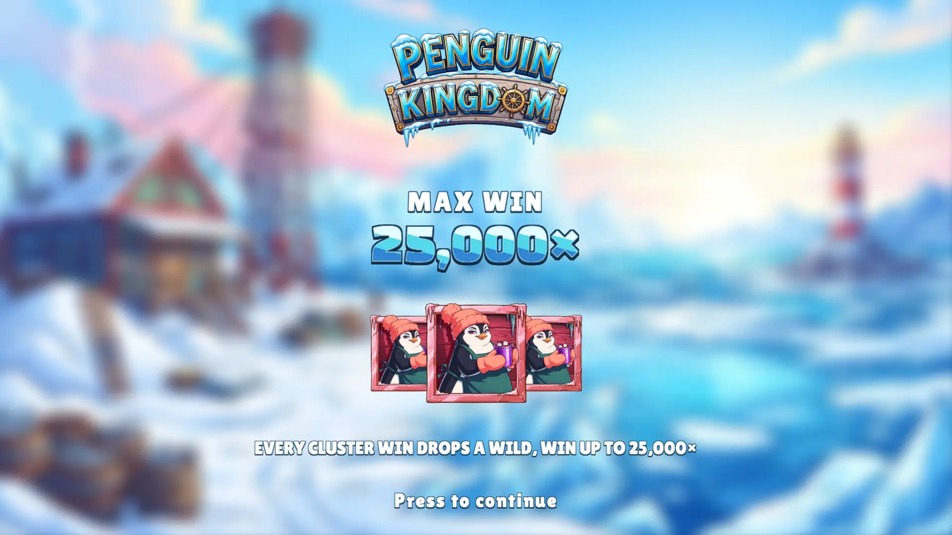 Penguin Kingdom slot intro screen