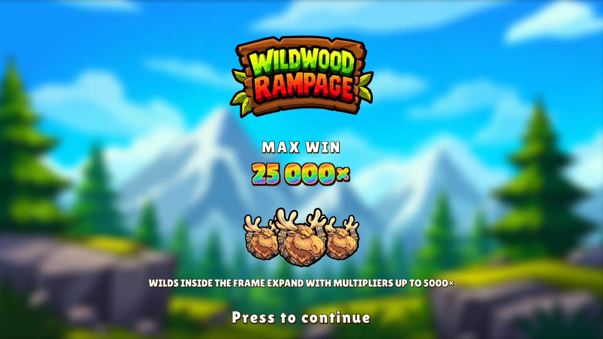 Wild Wood Rampage slot intro screen