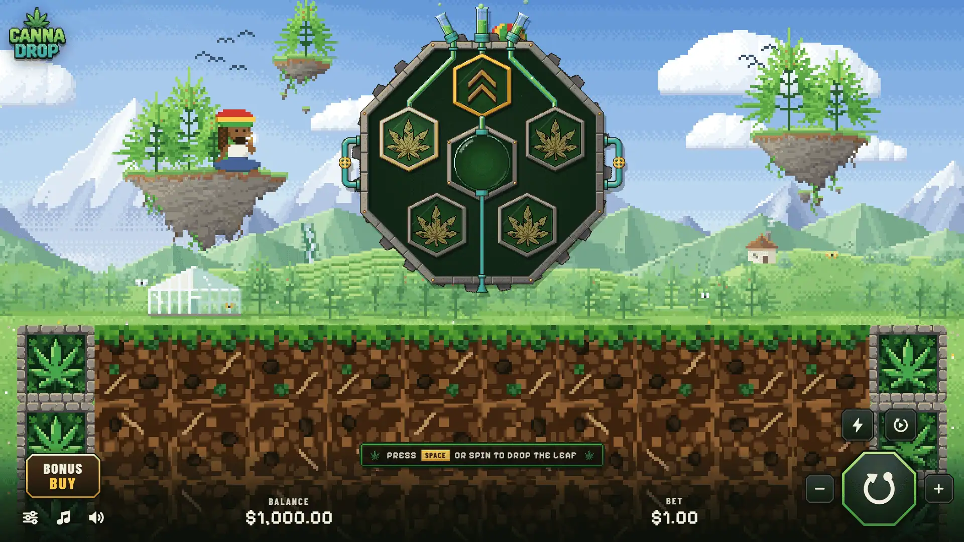 Canna Drop slot gameplay reels