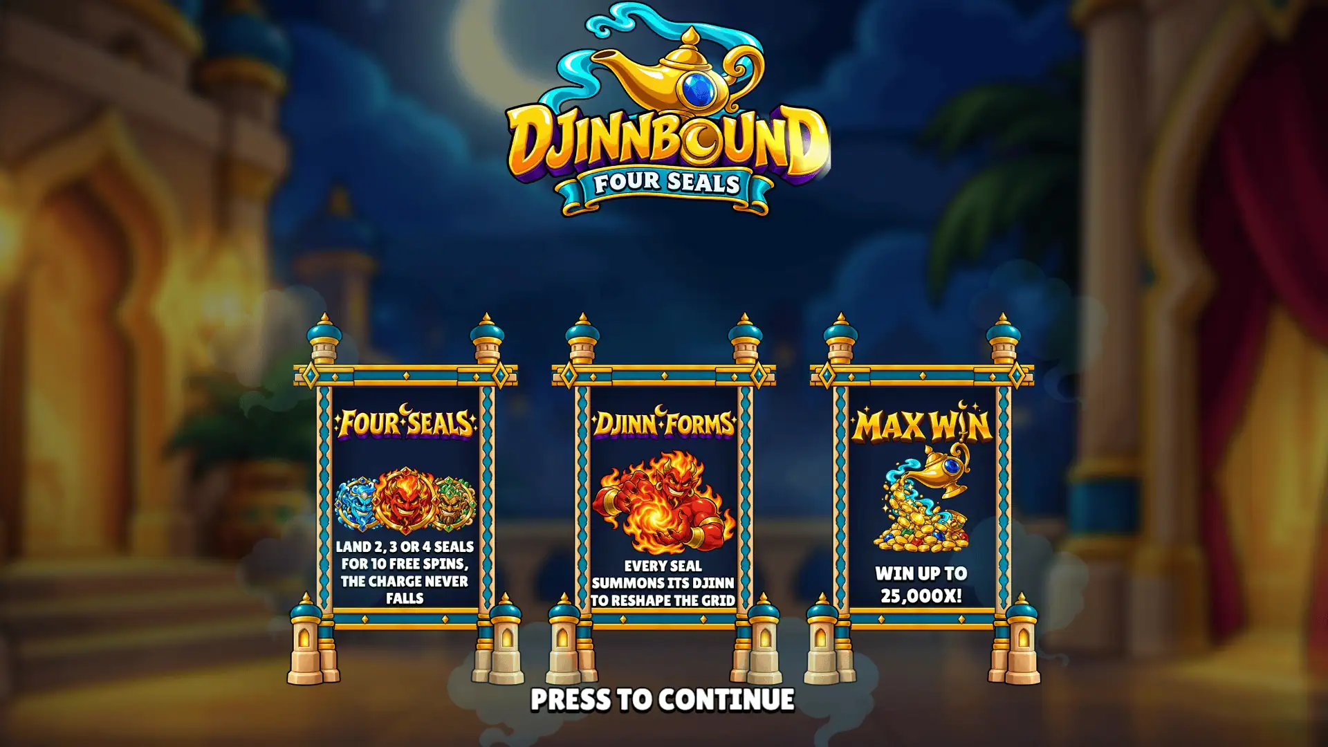 Djinnbound slot intro screen