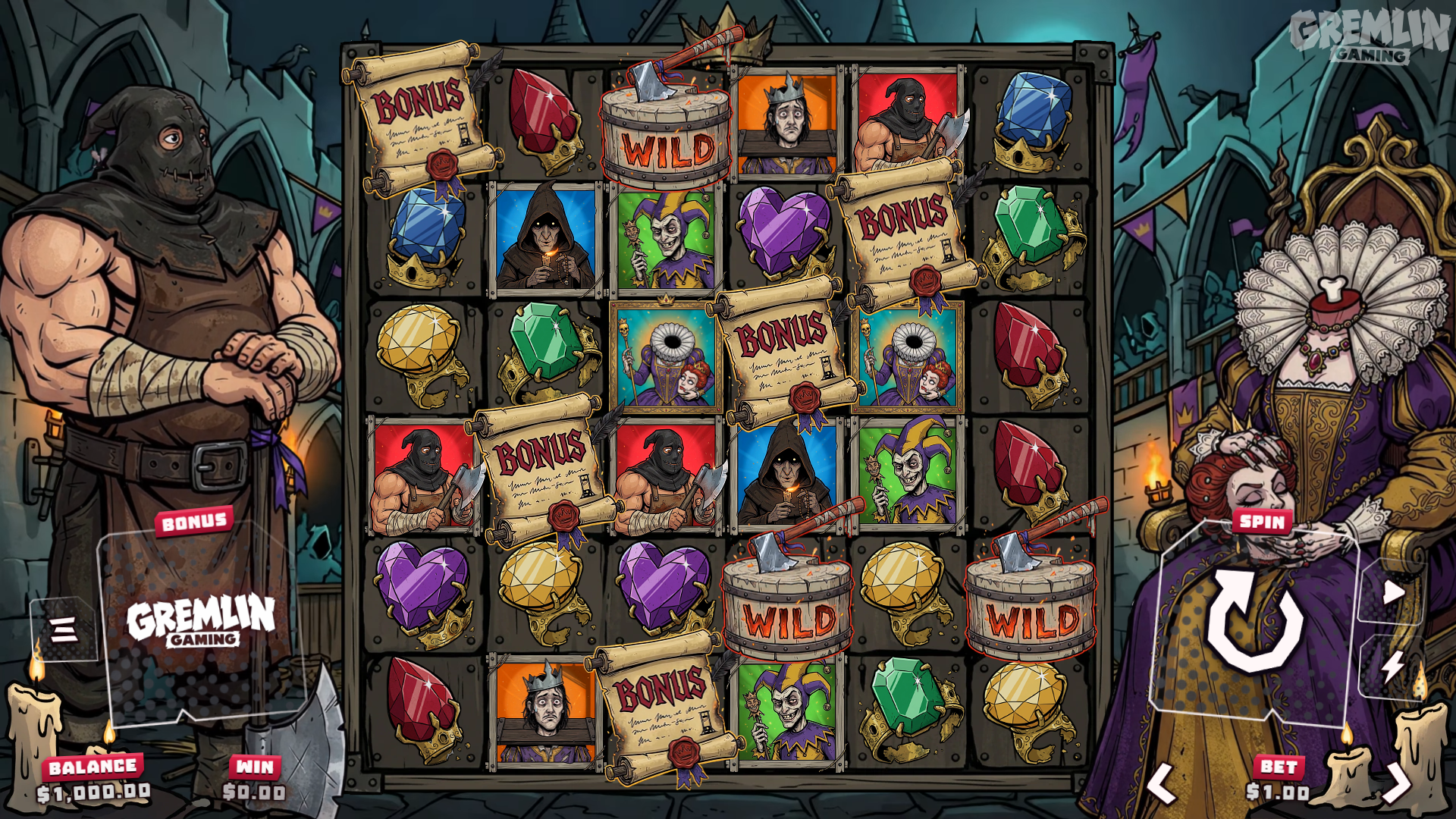 Queen of Heads slot gameplay reels
