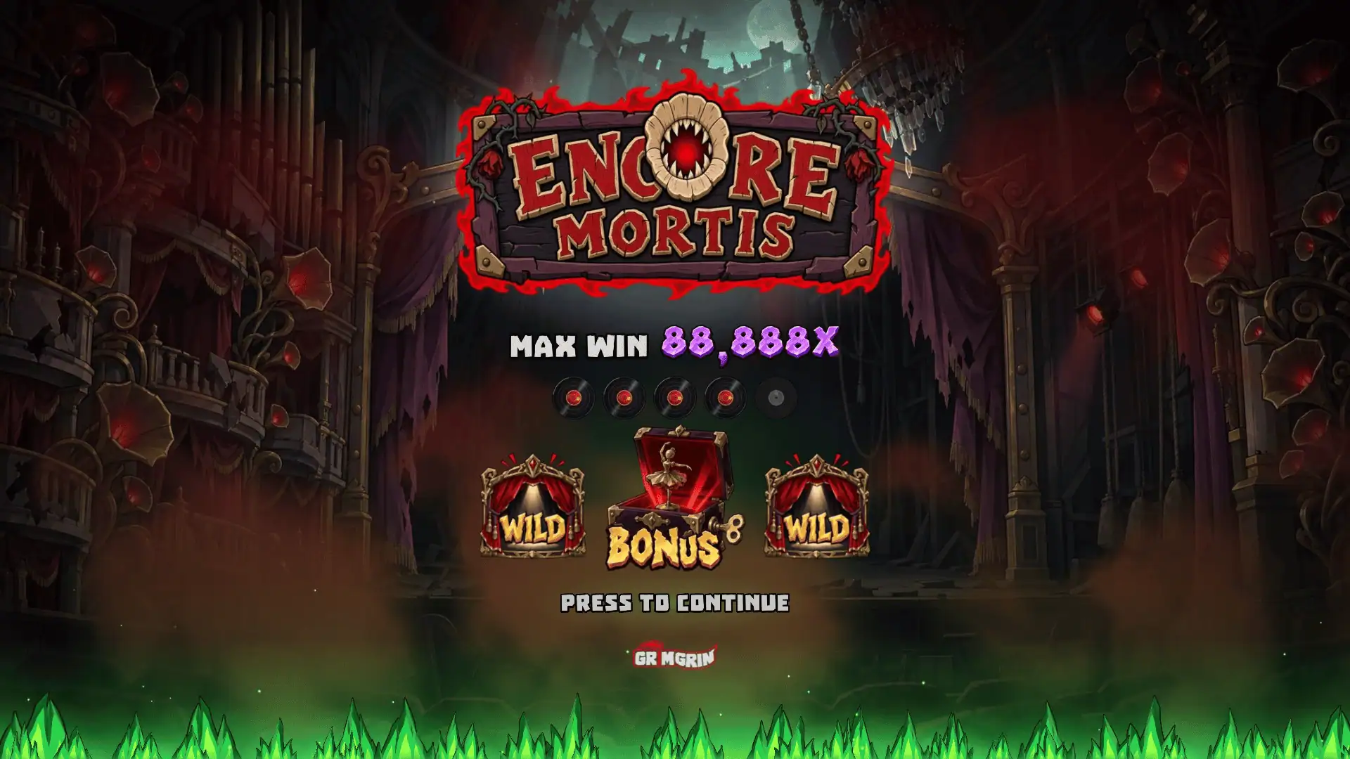 Encore Mortis slot intro screen