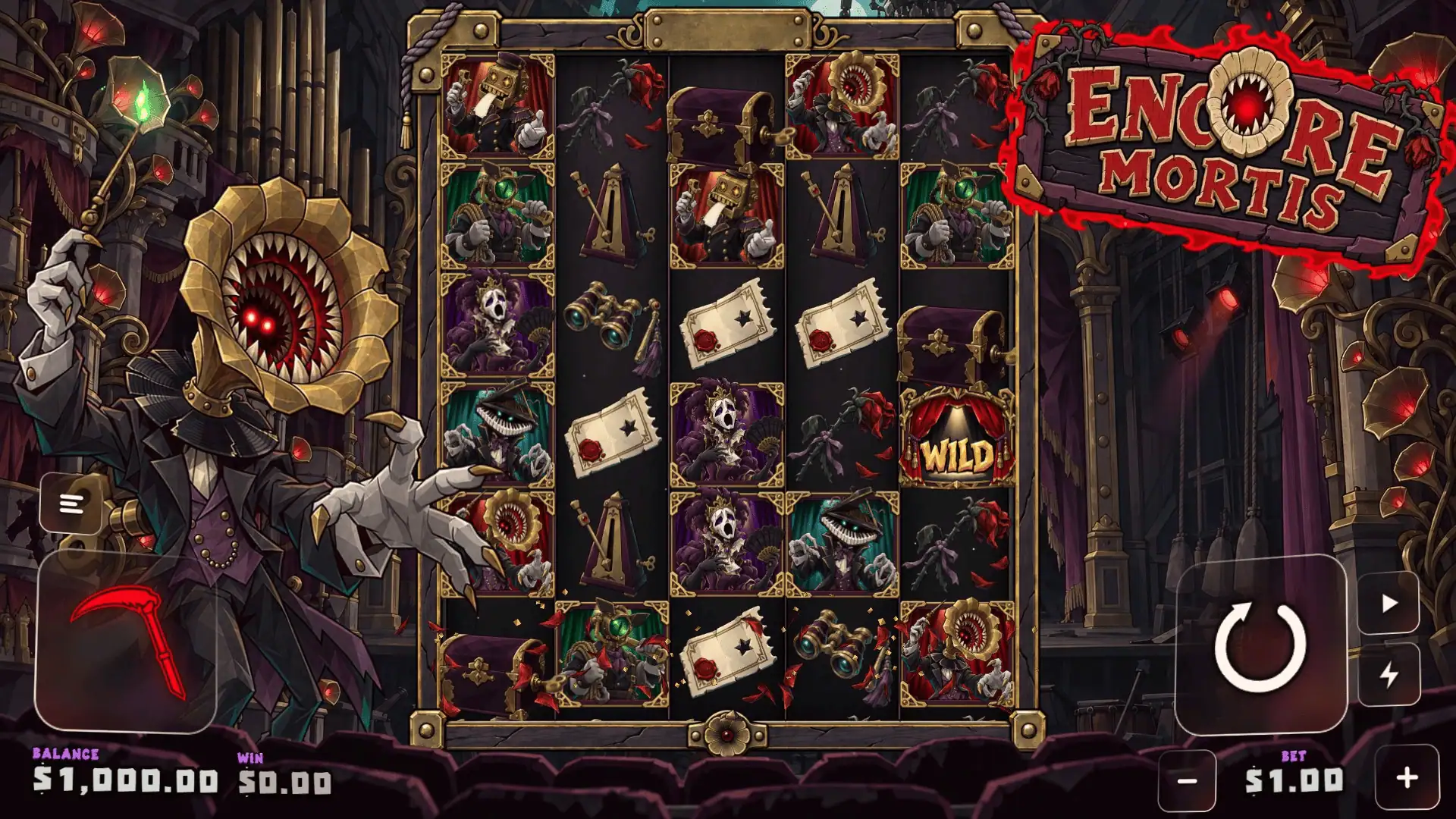 Encore Mortis slot gameplay reels
