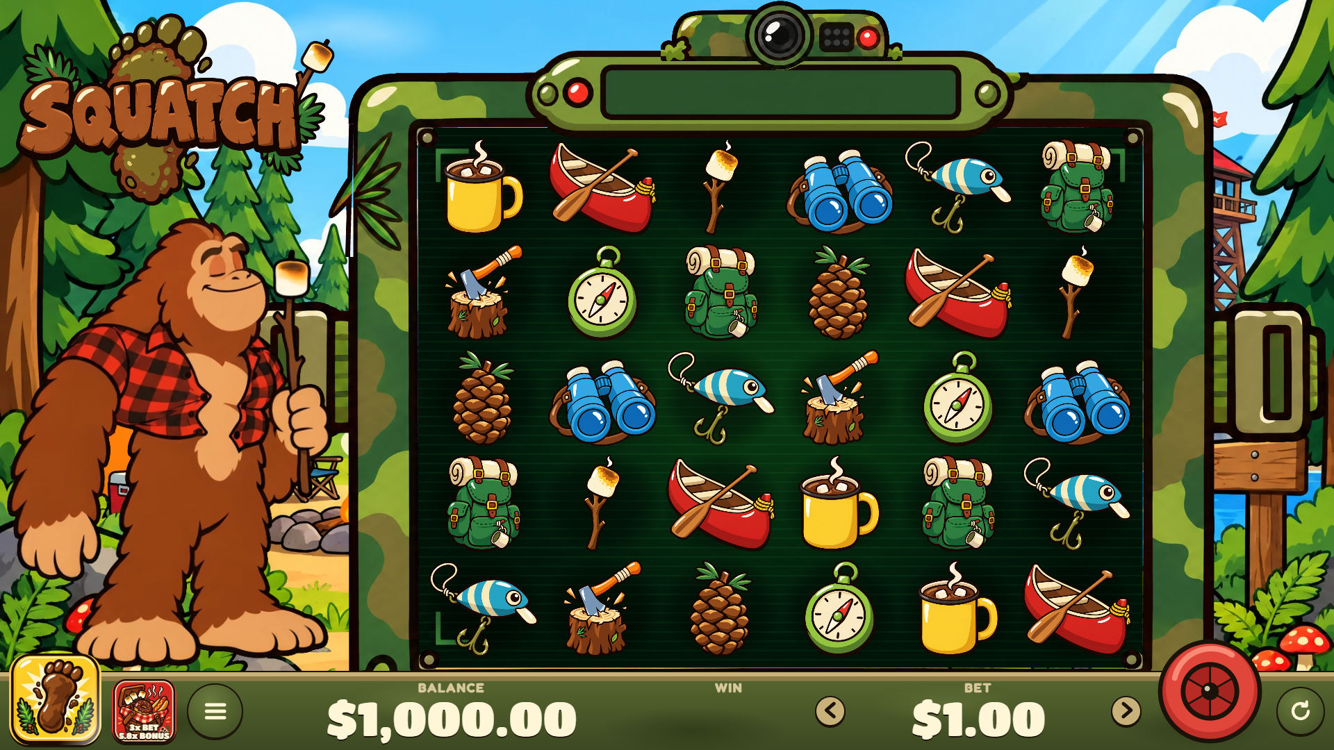 Squatch slot gameplay reels