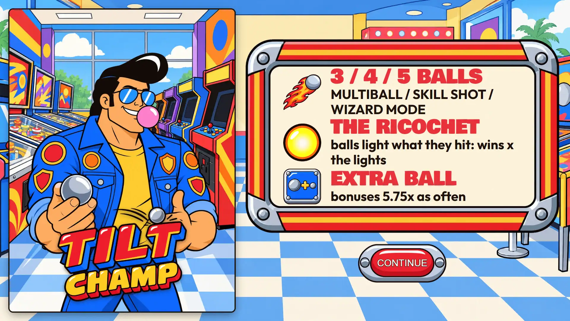 Tilt Champ slot intro screen