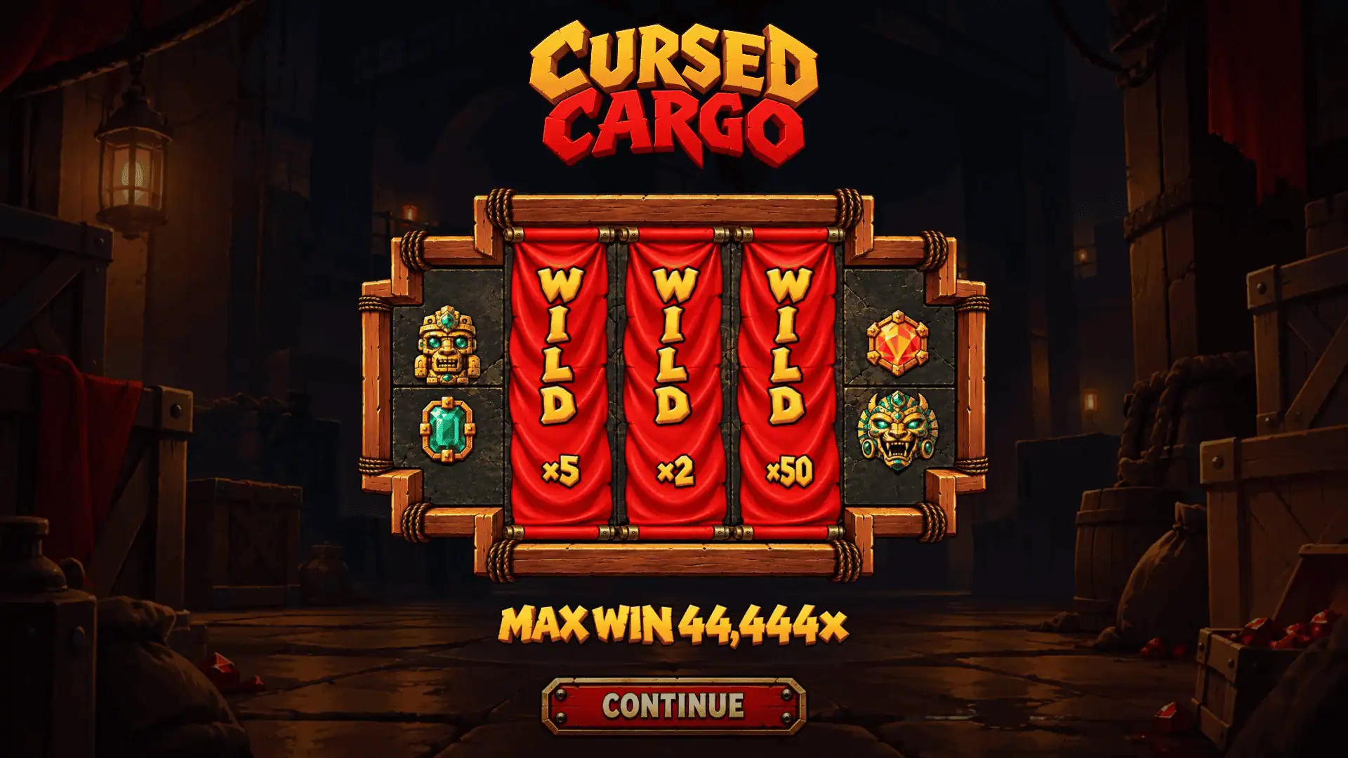 Cursed Cargo slot intro screen