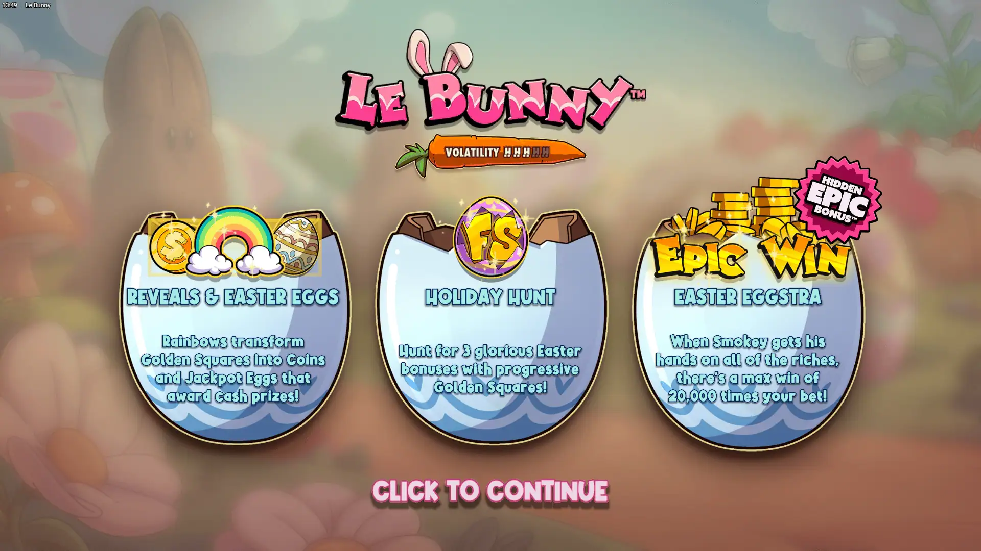 Le Bunny slot intro screen