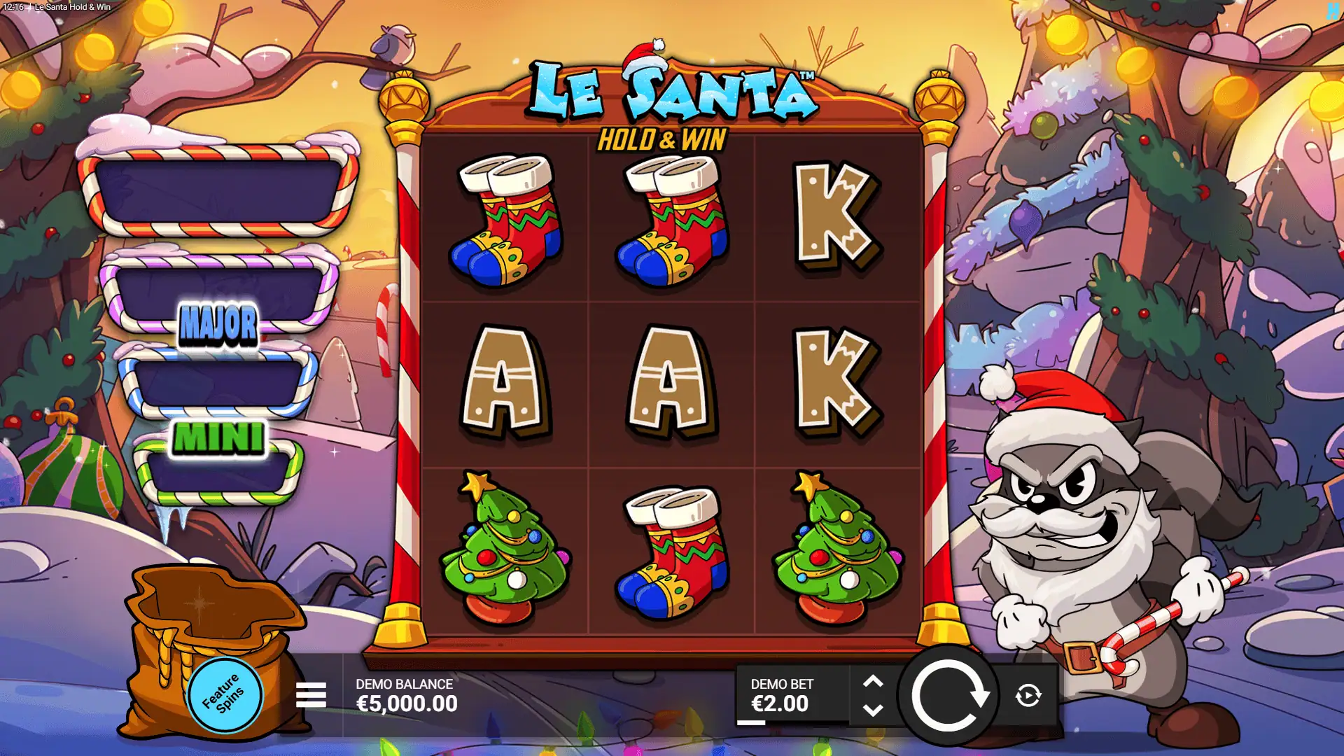 Le Santa Hold & Win slot gameplay reels