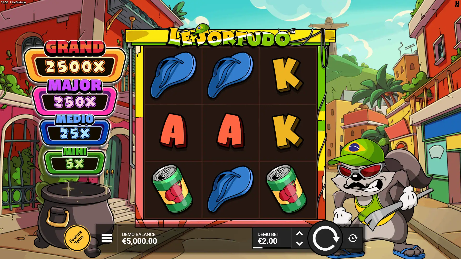 Le Sortudo slot gameplay reels