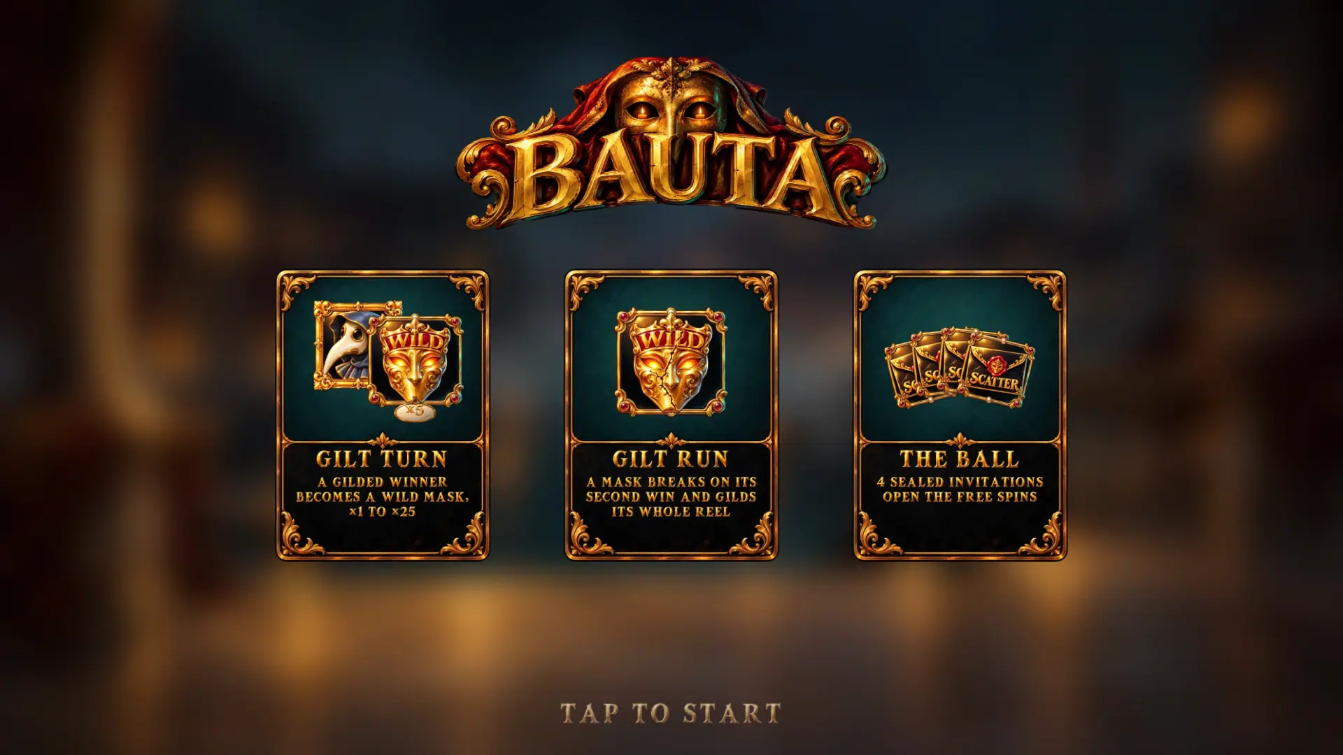 Bauta slot intro screen