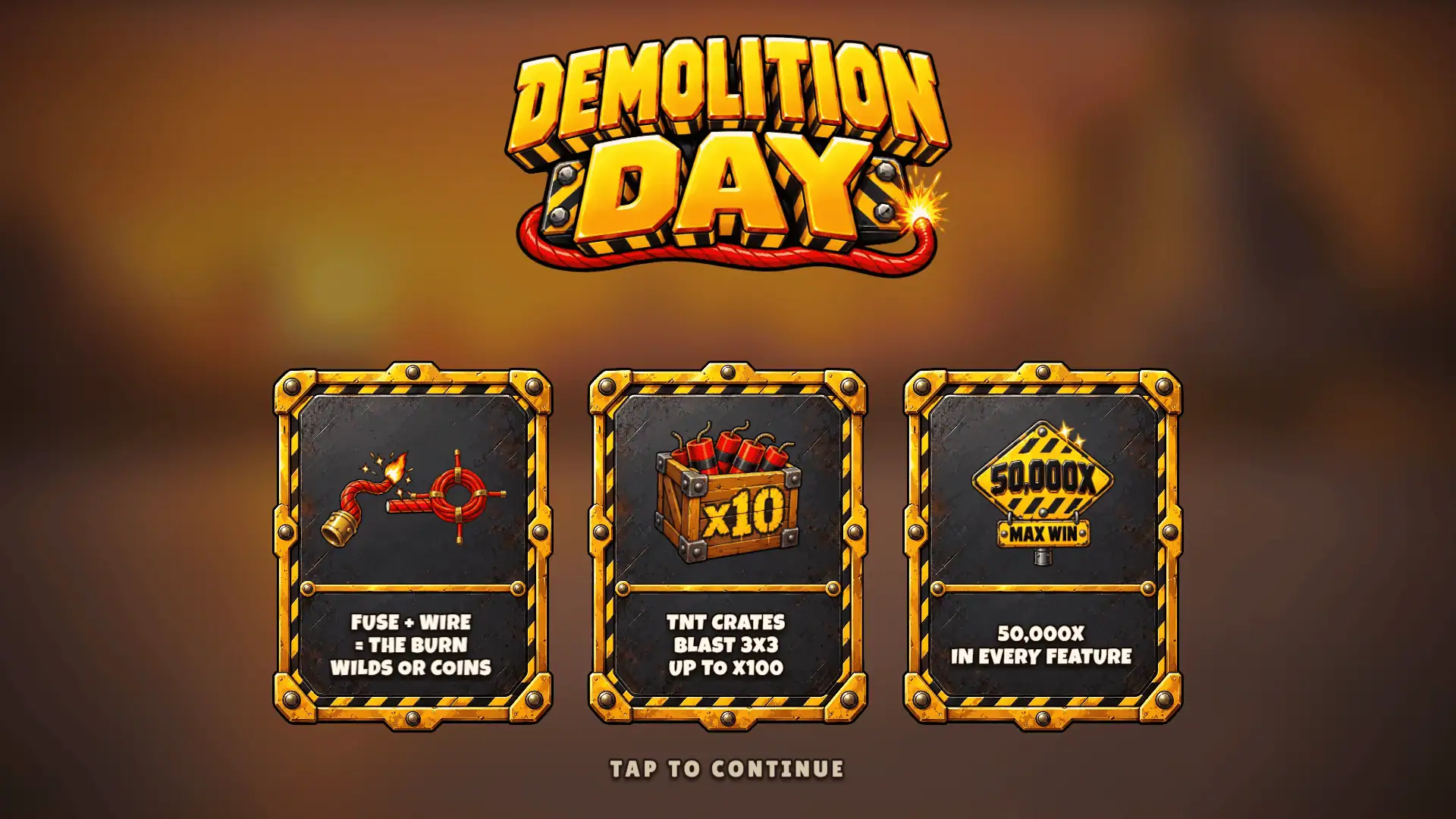 Demolition Day slot intro screen