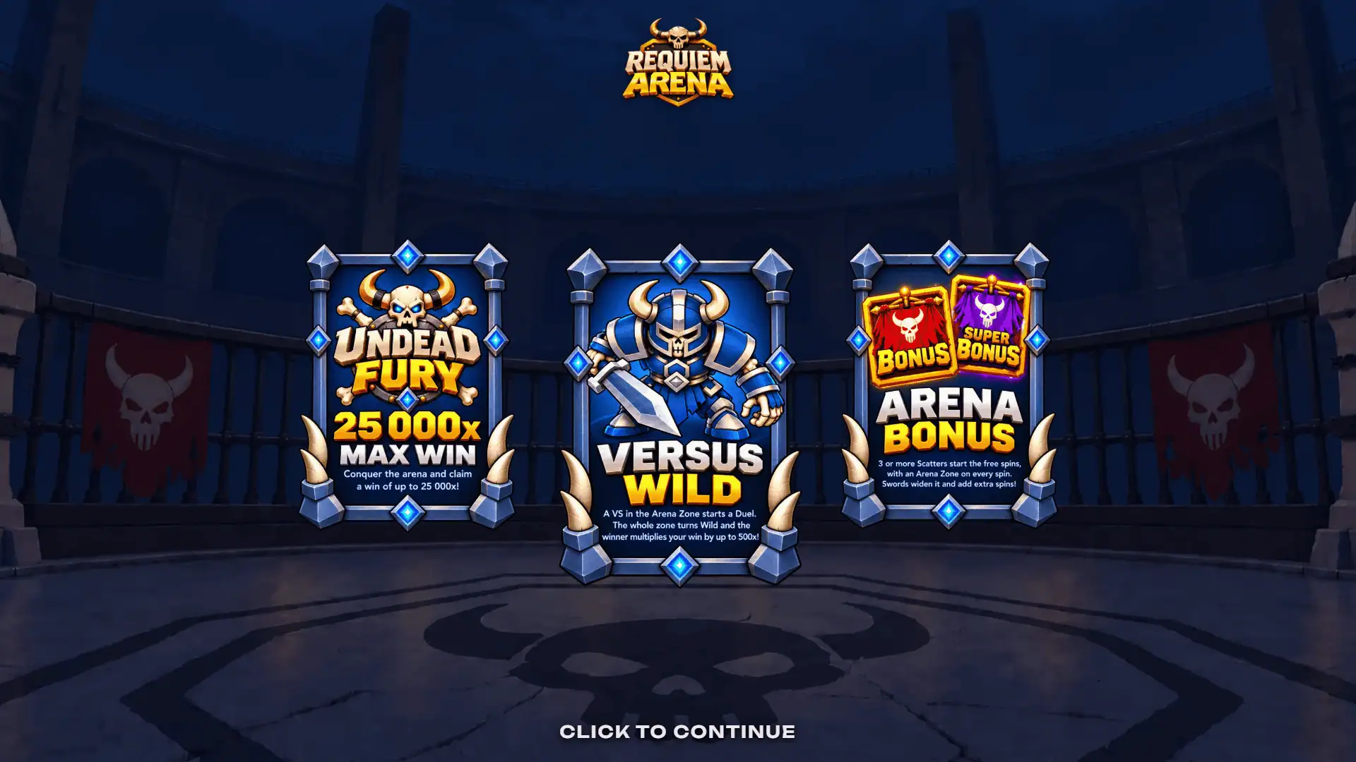 Requiem Arena slot intro screen
