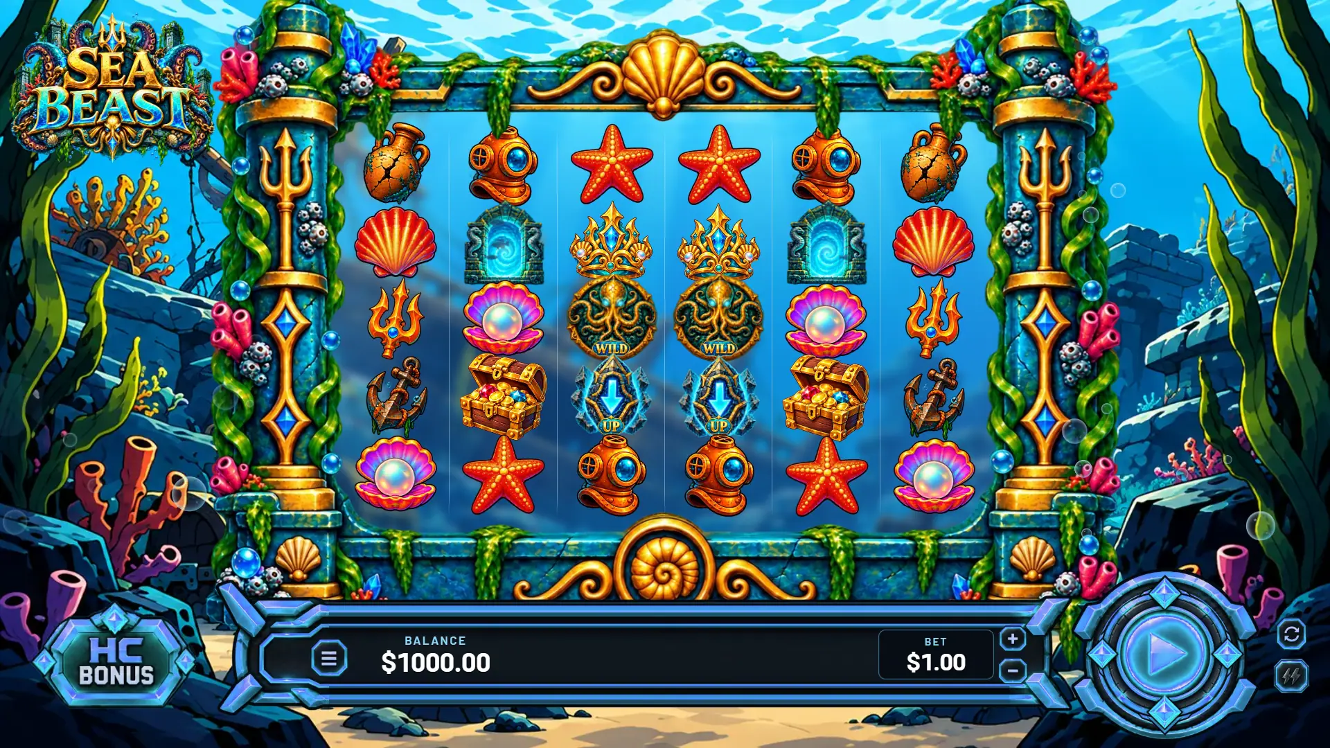 Sea Beast slot gameplay reels