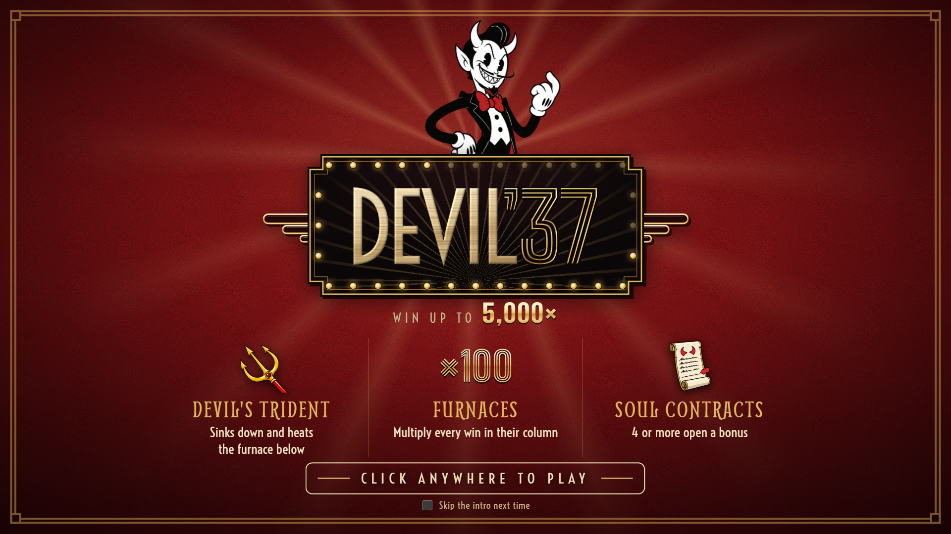 Devil &rsquo;37 slot intro screen