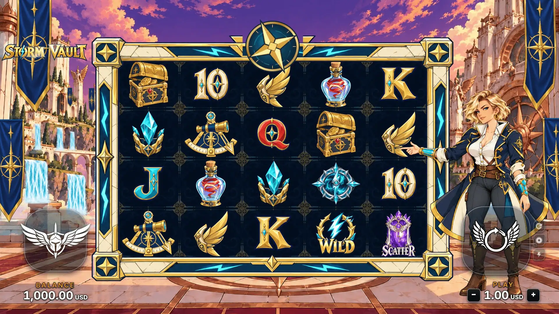 Storm Vault slot gameplay reels