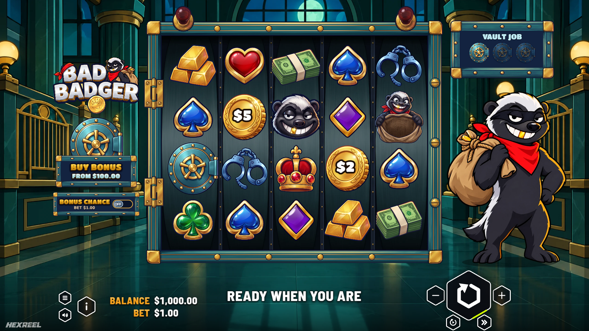 Bad Badger slot gameplay reels