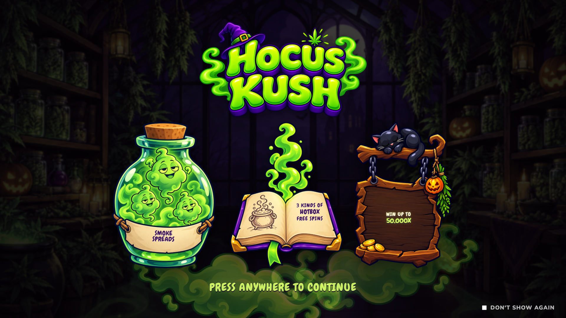 Hocus Kush slot intro screen