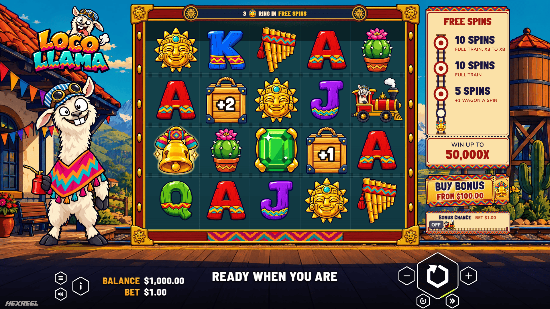 Loco Llama slot gameplay reels