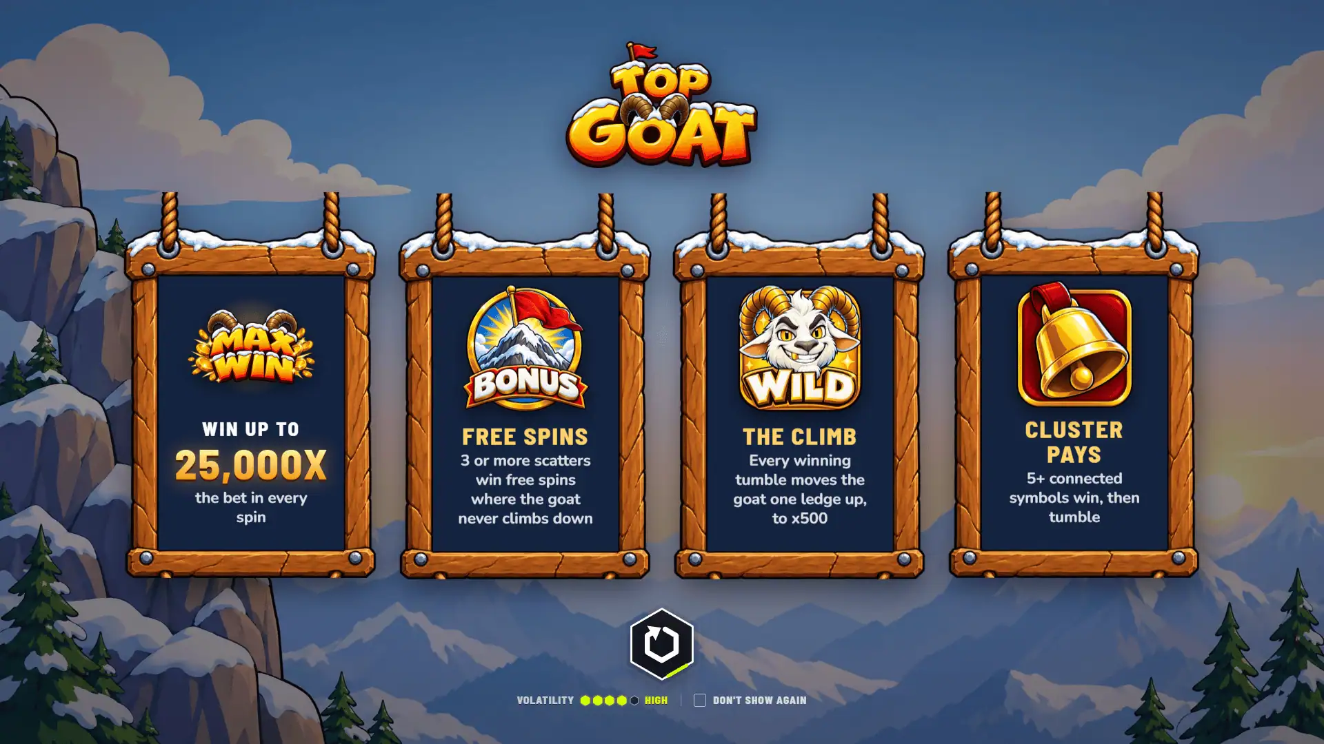 Top Goat slot intro screen